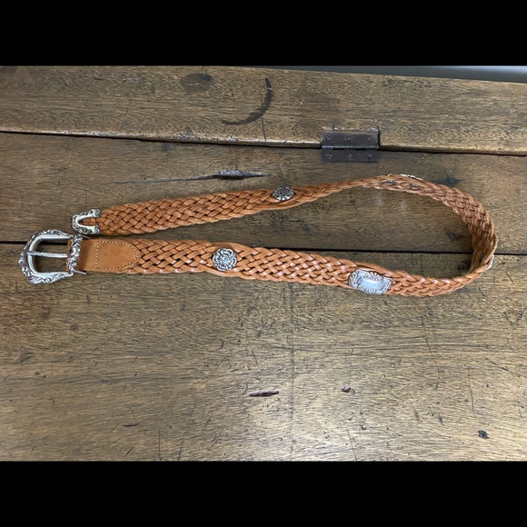 Fossil Brown Braided Leather & Silver Belt - Picture 7 of 8